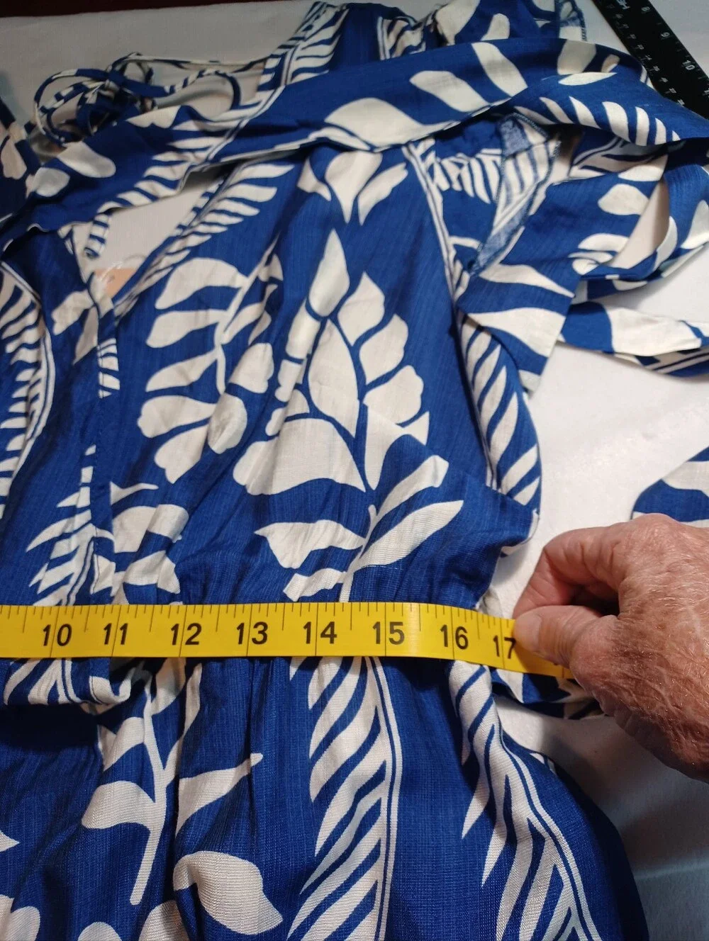bloomchic 12 L blue white tropical floral maxi jumpsuit dress nwt